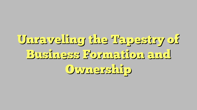 Unraveling the Tapestry of Business Formation and Ownership - Konzepteuro