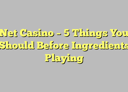 Net Casino – 5 Things You Should Before Ingredients Playing